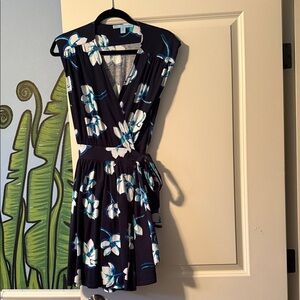 Draper James Floral Wrap Dress in Blue and White